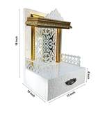 Sangam Ad WPC White Texture Wooden Temple with LED Light for Home & Office Temple | Pooja Mandir (Size 12X10X18 )