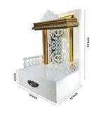 SANGAM AD Wpc With Pvc Laminated Wooden Temple With Led Light, 12X16X24 Inch, White, 1 Piece