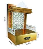 Sangam Ad WPC White Texture Wooden Temple with LED Light for Home & Office Temple | Pooja Mandir (Size 12X10X18 )