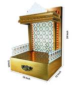 SANGAM AD Wpc With Pvc Laminated Wooden Temple With Led Light, 12X16X24 Inch, White, 1 Piece