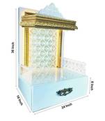 SANGAM AD Wpc With Pvc Laminated Wooden Temple With Led Light, White, 1 Piece