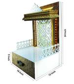 SANGAM AD WPC PVC Laminated Wall Mount Temple for Home, Shop and Office with LED Light (Grey and White