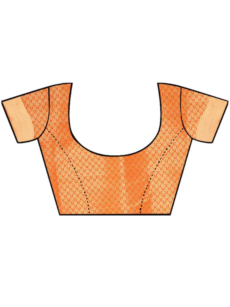 Leeza Store Women'S Green Cotton Silk Blend Jacquard Golden Zari Floral Ethnic Motifs Paisley Patola Style Saree 