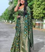 Gree Designer Wedding Pure Soft Padding Patola Print Banarasi Silk Saree