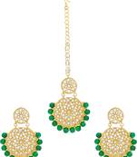 Simply yours,Necklace, Earring & Maang Tikka Set(Greenred)