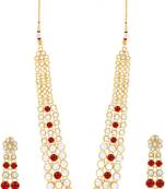 Simply Yours,Necklace, Earring & Maang Tikka Set(Red)