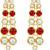 Simply Yours,Necklace, Earring & Maang Tikka Set(Red)