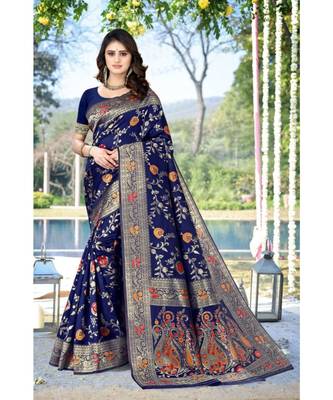 banrasi silk  Saree With Blouse piece 1