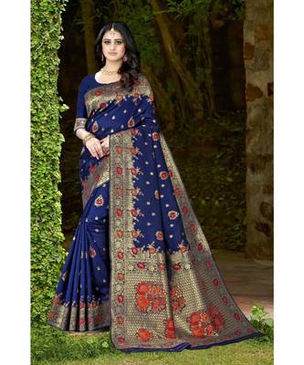 banrasi silk  Saree With Blouse piece 1