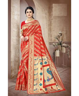 banrasi silk  Saree With Blouse piece 1