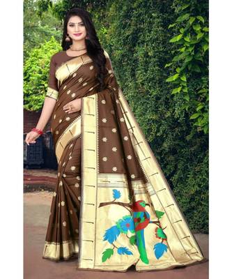 Banrasi Silk  Saree With Blouse Piece 1