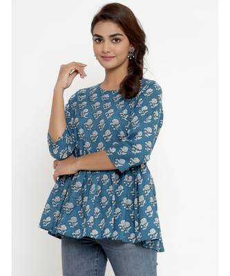 Cotton Floral Print top/Tunic for Womens/Girls 1