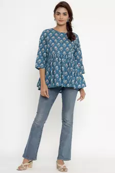Cotton Floral Print top/Tunic for Womens/Girls
