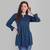 Rayon Casual Tea Blue Solid Top For Girls and Women ( Hip Length )