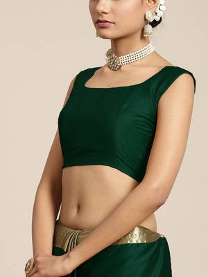 SAREE MALL Women's Aura Silk Green Woven Design Designer Saree With Blouse Piece 5