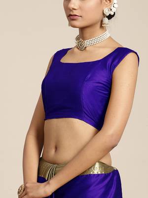 SAREE MALL Women's Aura Silk Blue Woven Design Designer Saree With Blouse Piece 5
