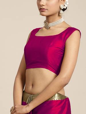 SAREE MALL Women's Aura Silk Pink Woven Design Designer Saree With Blouse Piece 5