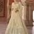Light-yellow sequins and thread embroidered with foil mirror work georgette semi stitched designer lehenga