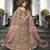 Olive green zarkan, thread, zari, dori, and sequins embroidered velvet semi stitched lehenga