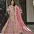 Mauve zarkan, thread, zari, dori, and sequins embroidered velvet semi stitched lehenga