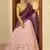 Pink Embellished Mukaish work Georgette semi stitched lehenga