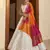 White Thread with Sequance Embroidered with mirror work Art Silk semi stitched lehenga