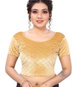 Beige Velvet Lycra Sequence Work  Blouse