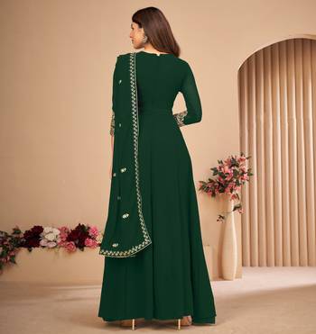 Green embroidered faux georgette salwar 3