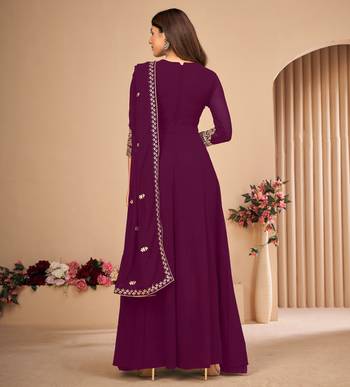 Purple embroidered faux georgette salwar 3