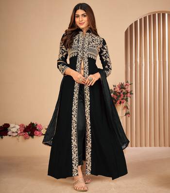 Black embroidered faux georgette salwar 1