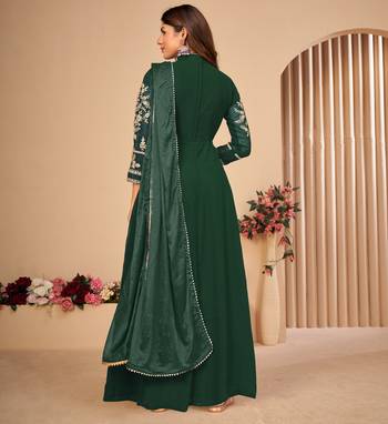 Green embroidered faux georgette salwar 3