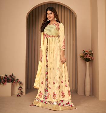 Beige embroidered faux georgette salwar 4