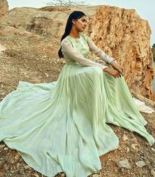 Mint Blue-Ivory Sleeves Anarkali
