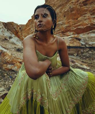 Pista-Lime Tier Dress 2
