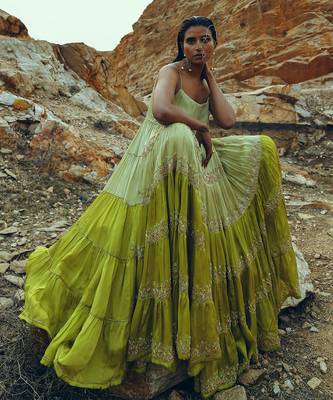 Pista-Lime Tier Dress 3