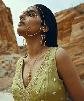 Pista Green Kurta Velvet Lehenga 3