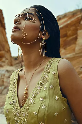 Pista Green Kurta Velvet Lehenga