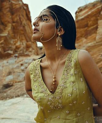 Pista Green Kurta Velvet Lehenga 5