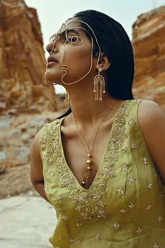 Pista Green Kurta Velvet Lehenga