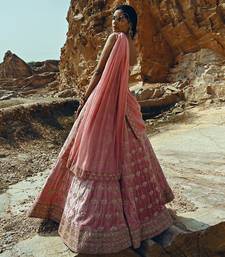 Baby Pink Full Kali Velvet Lehenga