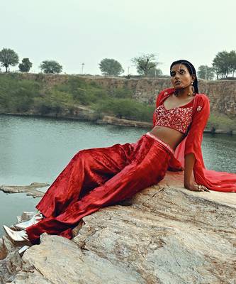 Red Velvet Palazzo Set 2