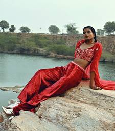 Red Velvet Palazzo Set