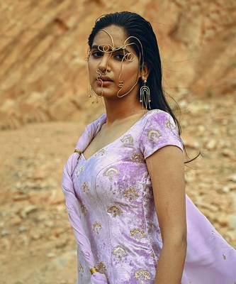 Lavender Velvet Sequined Sharara Set 2
