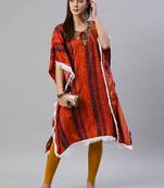 Multicolor embroidered cotton ethnic-kurtis