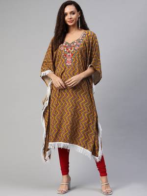 Multicolor embroidered cotton ethnic-kurtis 1