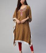 Multicolor embroidered cotton ethnic-kurtis