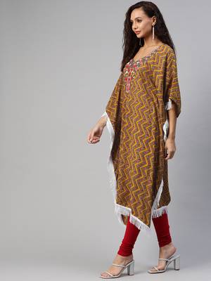 Multicolor embroidered cotton ethnic-kurtis 3