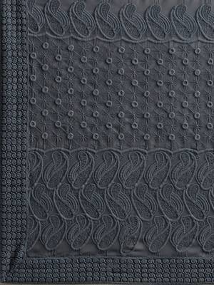Grey embroidered faux georgette saree with blouse 4