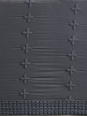 Grey embroidered faux georgette saree with blouse 5