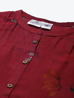 Wine printed cotton ethnic-kurtis 5